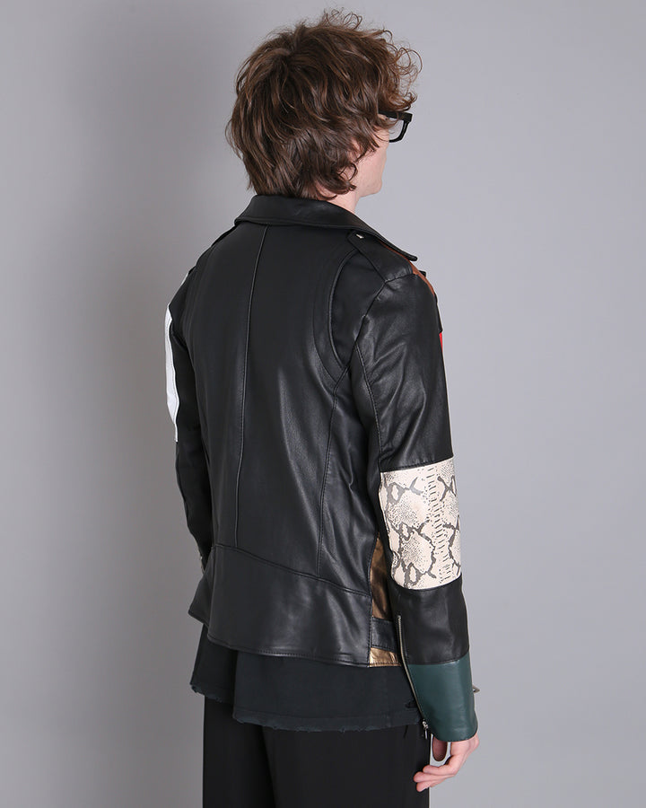 Msm Leather Jacket Patchwork